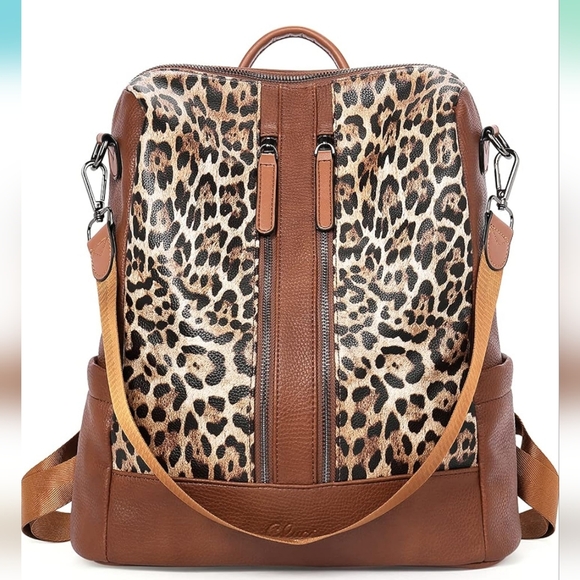 Leopard Print Backpack Handbag - Picture 5 of 11